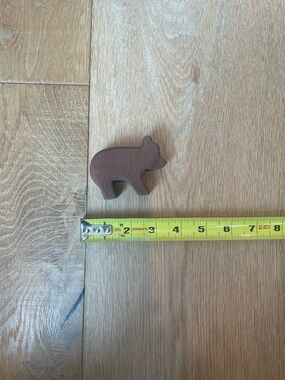 Small Wooden Bear Figure - Brown